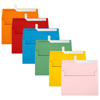 JAM Paper - Enveloppes d'invitation colourées A8 avec fermeture autocollante à décoller et coller - 5 1/2 x 8 1/8 - couleurs primaires assorties - 150/paquet-Couleurs : Bleu, Rouge, Orange, Vert, Rose Bébé, Jaune