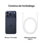 Apple - iPhone 17 Pro Max - 256 Go - Bleu profond - Bell et Virgin Plus-CONÇU POUR APPLE INTELLIGENCE - Personnel, privé, puissant. Écrivez, exprimez-vous et faites-en plus sans effort