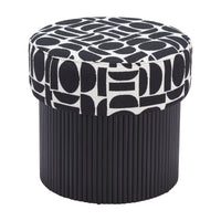 Zuo - Boto Pouf de rangement - Noir/Blanc-Pieds en caoutchouc aidant à protéger les surfaces de plancher