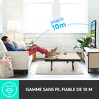 Logitech - Clavier tactile sans fil K400 Plus - noir - anglais-Conçu avec un contrôle décontracté, ce clavier TV sans fil est fiable avec pile longue durée jusqu'à 18 mois(2), incluant un bouton marche/arrêt pour l'aider à durer plus longtemps