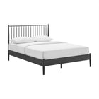 Modway - Adair Fuseau Métal Lit plateforme Queen, Charbon de bois-Pas besoin de sommier