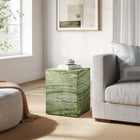 Modway - Jordana Square Plinth Intérieur - Terrasse extérieure Béton Table d’appoint - Marbre Vert-Finition en fausse pierre