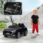 Qaba - Voiture RC électrique Audi Q8 sous licence 12V pour enfants - noir-Vitesses de 1,9-3,1 mi/h (3-5 km/h), adapté à diverses surfaces dures 