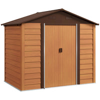 Abri de jardin Outsunny 7,5' x 6,5' avec double porte-Sept colonnes de support avec poutres transversales et kit de fondation pour une stabilité renforcée  
