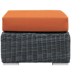 Modway - Summon Terrasse extérieure Ottoman Sunbrella in Toile toscane-Cadre en aluminium revêtu de poudre