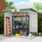 Outsunny - Abri de jardin adossé 7 pi x 4 pi avec kit de fondation - vert-Aérations pour garder l'intérieur de l'abri métallique frais et aéré
