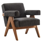 Modway - Lyra Tissu Fauteuil - Tissu gris foncé - Ensemble de 2-Tissu tissé en bruyère