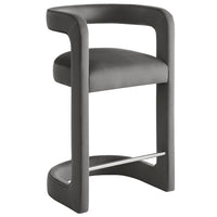 Modway - Winslow Performance Velvet Tabouret de comptoir - Storm Gray-Conception du dos du canon