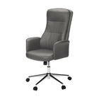 Monarch Specialties - 7375 Chaise de Bureau Ergonomique Aspect Cuir - Gris-Cette chaise de bureau moderne en simili cuir gris est dotée d'un dossier haut et d'un rembourrage en mousse moelleux, vous garantissant un confort optimal pendant vos longues heures de travail