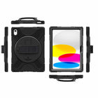 Bulk Packaging - Étui ultra-résistant avec support intégré et protecteur d’écran pour iPad 10.9" 2022 10e génération - Noir-Protection avancée à trois couches avec matériau en silicone antidérapant et finition douce au toucher. Composée d’une coque rigide en polycarbonate et d'une housse en silicone souple, elle protège contre les chutes accidentelles, les chocs et les coups