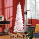 HOMCOM - Arbre de Noël artificiel fin floqué de neige artificielle 6pi-Des branches en plastique réalistes donnent un aspect plein et luxuriant à l'arbre 