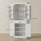 HOMCOM - Armoire de cuisine 72 po avec portes de grange - blanc-Étagère réglable sur trois niveaux pour adapter l'espace à des objets de différentes hauteurs 