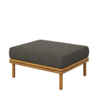 Modway - Wren Terrasse extérieure Bois de teck Ottoman in Gris silex naturel-Glissières de plancher en plastique