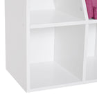 HOMCOM - Bibliothèque à 6 casiers avec coussin de siège - rose-Panneau de particules pour la durabilité et la robustesse pendant des années d’utilisation 