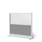 Luxor - Mur modulaire 53 x 48 - Cadre gris large, fenêtre givrée, PET gris frais-Crée une intimité semi-permanente dans les espaces partagés