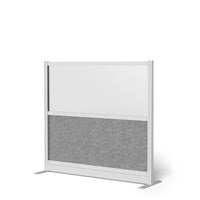 Luxor - Mur modulaire 53 x 48 - Cadre gris large, fenêtre givrée, PET gris frais-Crée une intimité semi-permanente dans les espaces partagés
