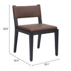 Zuo - Roxas Chaise de salle à manger - Brun - Ensemble de 2-6