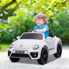 Qaba - Voiture RC électrique pour enfants Volkswagen Beetle sous licence 12V - blanc-Deux moteurs 12V offrent une conduite puissante et fluide 