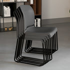 Flash Furniture - Chaise empilable grise de la série HERCULES d’une dossier complet avec base traîneau enduite de poudre noire-Conception à dossier et siège en plastique gris aux contours ergonomiques