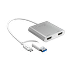 j5Create - Adaptateur multi-moniteur USB-C vers double HDMI - Argent-Ajoutez facilement deux sorties vidéo HDMI™ via un seul port USB-C