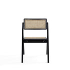Manhattan Comfort - Lot de 2 chaises pliantes de salle à manger Lambinet 53 cm style industriel chic - noir et cannage naturel-Hauteur d’assise : 46,5 cm avec une capacité de charge de 125 kg