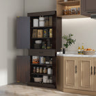 HOMCOM - Armoire de cuisine autoportante 71 po avec 4 portes et compartiment - café vieilli-Un espace de rangement généreux comprend 2 armoires à trois niveaux et 1 large tiroir 