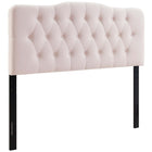 Modway - Annabel Touffe de diamant Performance Velvet Tête de lit Queen, Rose-Luxueuse tête de lit reine moderne