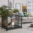 PawHut - cage pour chien pliable robuste pour chiens de taille moyenne - 37 po L x 23 po l x 27 po H-Un dispositif anti-chute est inclus pour empêcher le plateau de glisser<br> 
