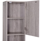 Kleankin - Armoire de rangement de salle de bain haute autoportante avec effet bois - effet bois-Offre un espace de rangement et d’exposition impressionnant   