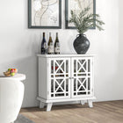 HOMCOM - Armoire de rangement 31 po L avec portes ajourées et étagère - blanc-Les portes avant ventilées permettent à l'air de circuler et vous aident à surveiller le contenu 