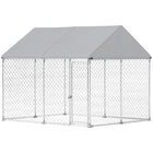 PawHut - Chenil pour chien d’extérieur avec toit imperméable - 9,2 pi x 7,5 pi x 7,2 pi-Espace spacieux de 69 pi² (6,4 m²) pour que les chiens puissent jouer et se détendre 
