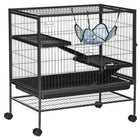 PawHut - Cage pour lapin, cochon d’Inde, furet 33 po H-Se déplace facilement grâce aux roulettes 