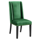 Modway - Baron Performance Velvet Chaises de salle à manger Ensemble de 2 - Émeraude-Velours de performance résistant aux taches