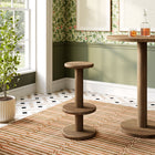 Modway - Neo Rond de 15 pouces Terrasse extérieure Bois Tabourets de bar patio - Brun Cacao-Double bord de lèvre
