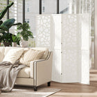 HOMCOM - Séparateur de pièce autoportant à motif géométrique 4 panneaux pour chambre - blanc-Se replie jusqu'à une épaisseur fine de 2,7 po (6,8 cm) pour un rangement compact et facile  

