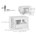 PawHut - meuble caisse pour chien 31 po avec trois portes pour chiens-Les barreaux assurent une circulation d'air confortable pour votre animal 