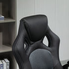 HOMCOM - Chaise de bureau style voiture de course - gris-Léger balancement avant/arrière pour plus de confort