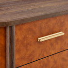 Modway - Coralie 2 tiroirs Cuir végétalien courbé Table de chevet, Noyer Tan-Assemblée requise