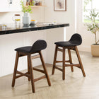 Modway - Juno Tabouret de comptoir - Brown - Ensemble de 2-Sièges en cuir synthétique