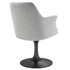 Modway - Lippa Salle à manger pivotante Rembourré Fauteuil - Noir Gris clair-Assemblée requise