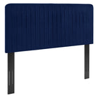 Modway - Milenna Chenal Touffé Performance Velvet Tête de lit King/King de Californie, Marine-Tête de lit Channel Tufted King/California King