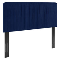 Modway - Milenna Chenal Touffé Performance Velvet Tête de lit King/King de Californie, Marine-Tête de lit Channel Tufted King/California King