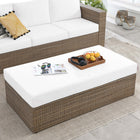 Modway - Convene Terrasse extérieure Ottoman rectangulaire in Cappuccino White-Cadre en aluminium revêtu en poudre