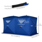 Outsunny - Tente Abri De Pêche Sur Glace Pop-Up 5-8 Personnes - Bleu-Tissu Oxford 300D imperméable  