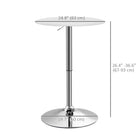 HOMCOM - Table de bar ronde à hauteur réglable - blanc-Structure et base en disque en acier chromé offrant une stabilité fiable 