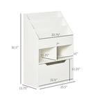 HOMCOM - Étagère à livres multi-étagères pour enfants avec tiroir de rangement - Blanc-MDF pour une structure robuste avec des courbes douces sur les bords 