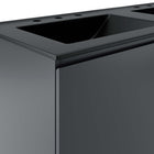 Modway - Bryn Évier double mural de 48" Vanette de salle de bain - Gris Noir-Assemblée requise
