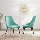 Modway - Adorn Performance Velvet Fauteuil d’appoint de salle à manger Ensemble de 2 - Monnaie-Rembourrage en velours polyester Performance