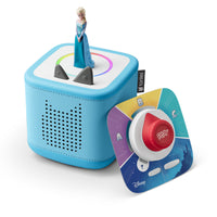 tonies - Coffret Toniebox 2 - Disney Frozen - Bleu Ciel - Anglais-Liste des titres (en anglais) : 1. Let It Go 2. Do You Want to Build a Snowman? 3. For the First Time in Forever 4. Love is an Open Door 5. Disney Frozen Durée totale : env. 24 minutes. Durée du jeu Tonieplay : env. 10 minutes par partie, 95 minutes de jeu au total