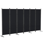 HOMCOM - Séparateur de pièce autoportant à 6 panneaux pour bureau à domicile - noir-Conception à six panneaux, idéale pour créer un espace personnel ou diviser de grandes pièces 
